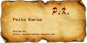 Peits Karsa névjegykártya